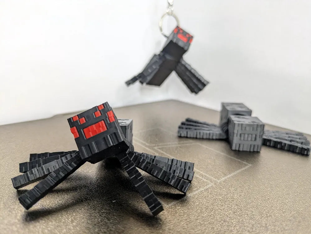 Porte-clé Araignée 8 bits – Minecraft 🕷️ (lot de 2)