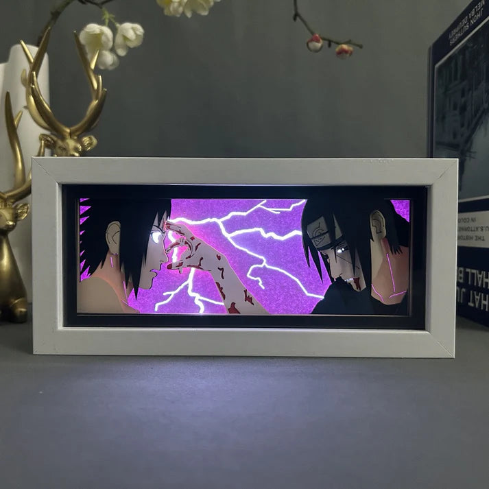 Light Box LED Itachi &amp; Sasuke – Naruto 🔥